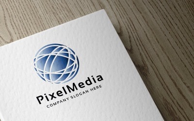 Modelo de logotipo do Pixel Media Pro