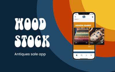 Wood Stock — Modello UI/UX dell&amp;#39;app mobile e-commerce in stile retrò