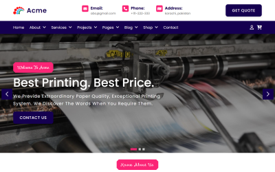 Acme - Print Shop HTML5 webbplatsmall