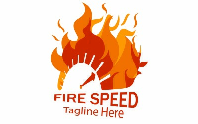 Arabalar ve Teslimat İçin Yangın Hızı Logo Şablonu