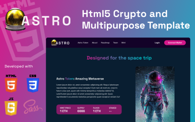 ASTRO Html Kripto ve Çok Amaçlı Web Sitesi Şablonu
