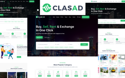 Clasad - Sınıflandırılmış Reklamlar ve Listeleme HTML5 Şablonu