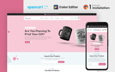 Магазин футболок Printext, тема Opencart для печати