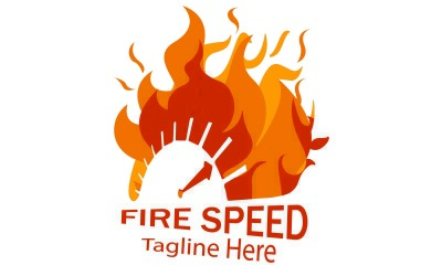 Modello di logo della velocità del fuoco per auto e consegna