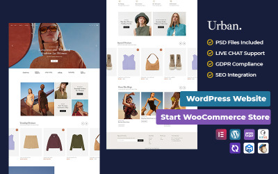 Urban - Moda lujosa y de tendencia - Tema adaptable de WooCommerce