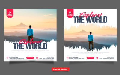 Vettore viaggio vacanza vacanza social media post web banner cocept