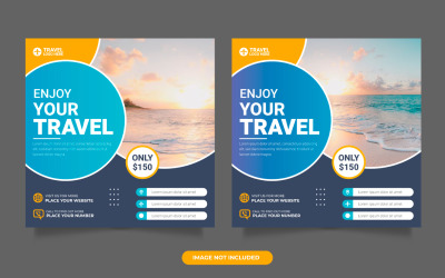 Vettore viaggio vacanza vacanza social media post web banner