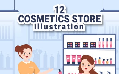 12 Ilustração de loja de cosméticos