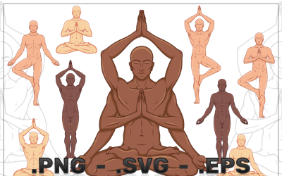 Vector Design Of Men Doing Yoga