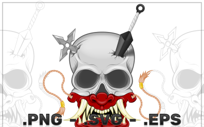 Vector Design Of Skull With Hannya Mask