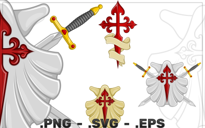 Vector design of Venera with Santiago cross