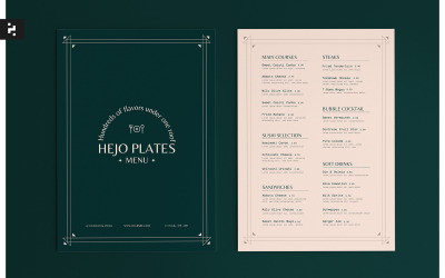 Elegantní minimalistická šablona menu