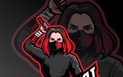 Szablony logo Samurai Lady Esport