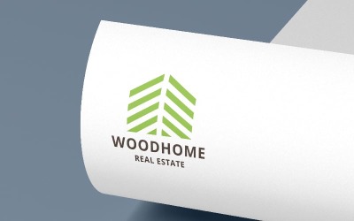 Dřevo Home Real Estate Logo šablona