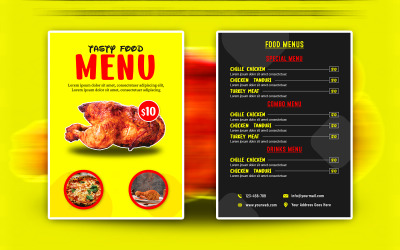 Готові до друку шаблони дизайну листівок ресторану швидкого харчування