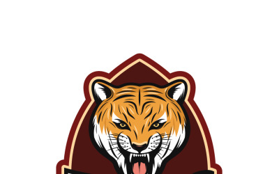 Modèle de logo mascotte tigre