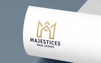 Modelo de logotipo da letra M de majestades