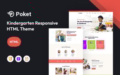Poket: plantilla de sitio web receptivo para jardín de infantes o escuela primaria