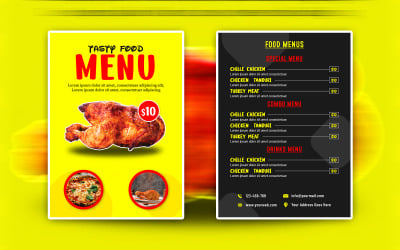 Restuarant&#039;s Tasty Fast Food Flyer Print-Ready Design Templates