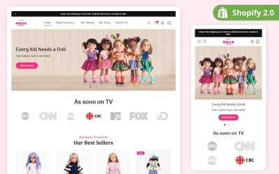 Shopify Тема куклы Барби | Shopify Тема для детских игрушек | Последний Shopify 2.0