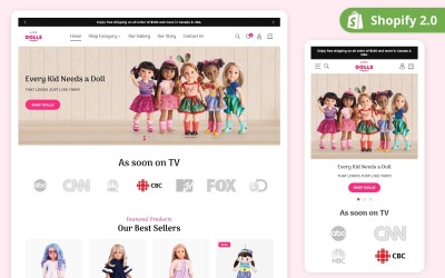 Thème de poupée Barbie Shopify | Thème de jouets pour enfants Shopify | Dernier Shopify 2.0