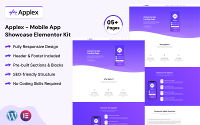 Applex – Mobile App Showcase Elementor Kit