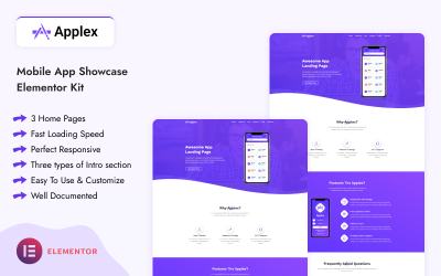 Applex – Mobile App Showcase Elementor Kit