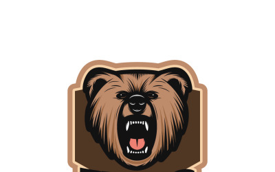 Plantilla de logotipo de oso para jugador