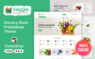 Veggie — motyw PrestaShop z jedzeniem, warzywami i artykułami spożywczymi