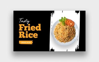 Шаблон мініатюр YouTube зі смачним смаженим рисом