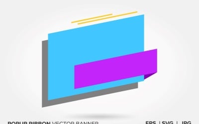 Фиолетовый и небесно-голубой цвет всплывающего векторного баннера ленты