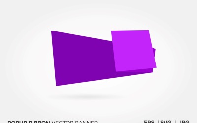 Purple Color Popup  Ribbon Vector Banner