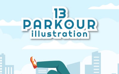 13 Parkour sport illusztráció