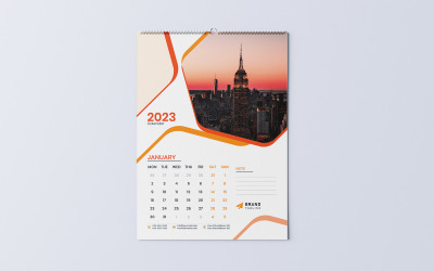 Wall Calendar 2023 Vector Design Template