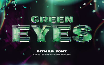 Yeux verts - Police de couleur bitmap