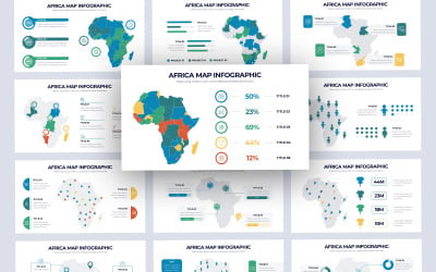 Afrika térkép vektoros infografika Google diáksablon
