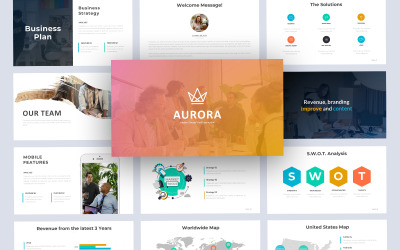 Aurora Modern üzleti PowerPoint sablon