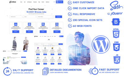 Jobsa — тема WordPress для портала о карьере и трудоустройстве