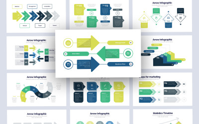 Modello di PowerPoint Infografica freccia creativa