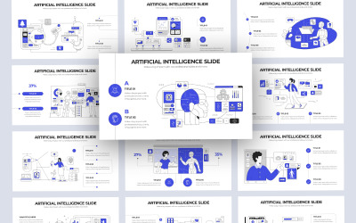 Plantilla de diapositivas de Google de infografía vectorial de inteligencia artificial