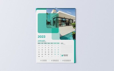 Real Estate Calendar 2023 Template Design