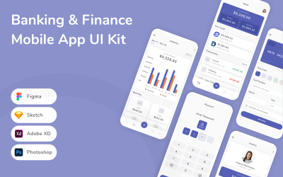 Bank &amp;amp; Finans Mobile App UI Kit