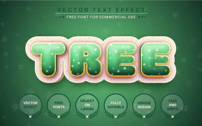 Fir Tree - Editable Text Effect, Font Style