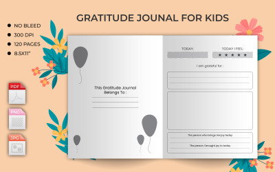 Gratidão diário para crianças. Modelo de carta para crianças, artigos de papelaria para crianças