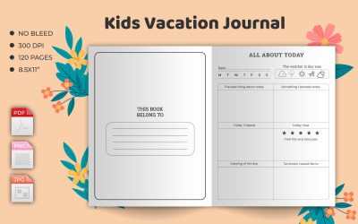 Kids Daily Vacation Journal Intérieur KDP