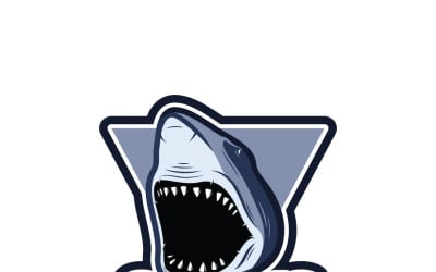 Plantilla de logotipo de deporte de tiburón