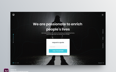 Шаблон цільової сторінки заголовка Hero, том 31