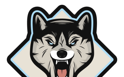 Szablon Logo maskotka wilka