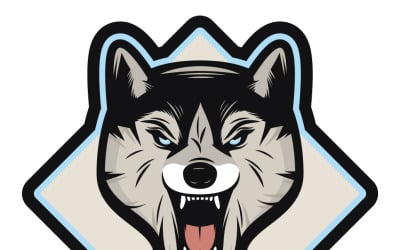 Wolf-Maskottchen-Logo-Vorlage