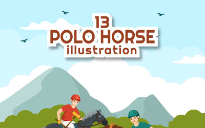 13 Ilustración de jugador de deportes de caballos de polo